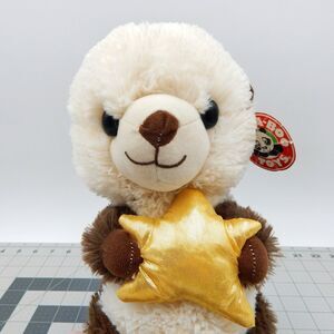 Peek-A-Boo Toys Otter White Brown Plush Soft Holding Star 15 Inches